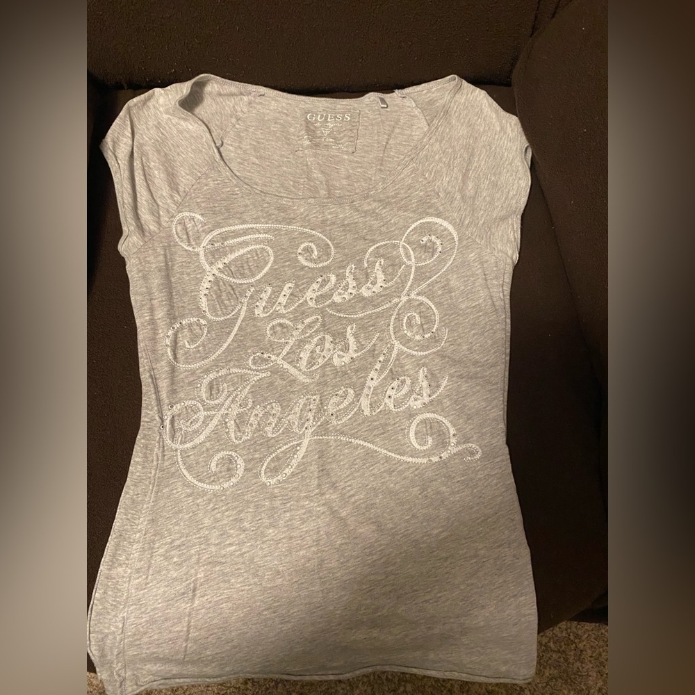 Guess bling LA logo tee